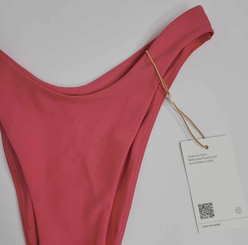 Quince Italian High Leg Bikini Bottom Small Pink Swimwear Beach NEW NWT - Picture 2 of 6